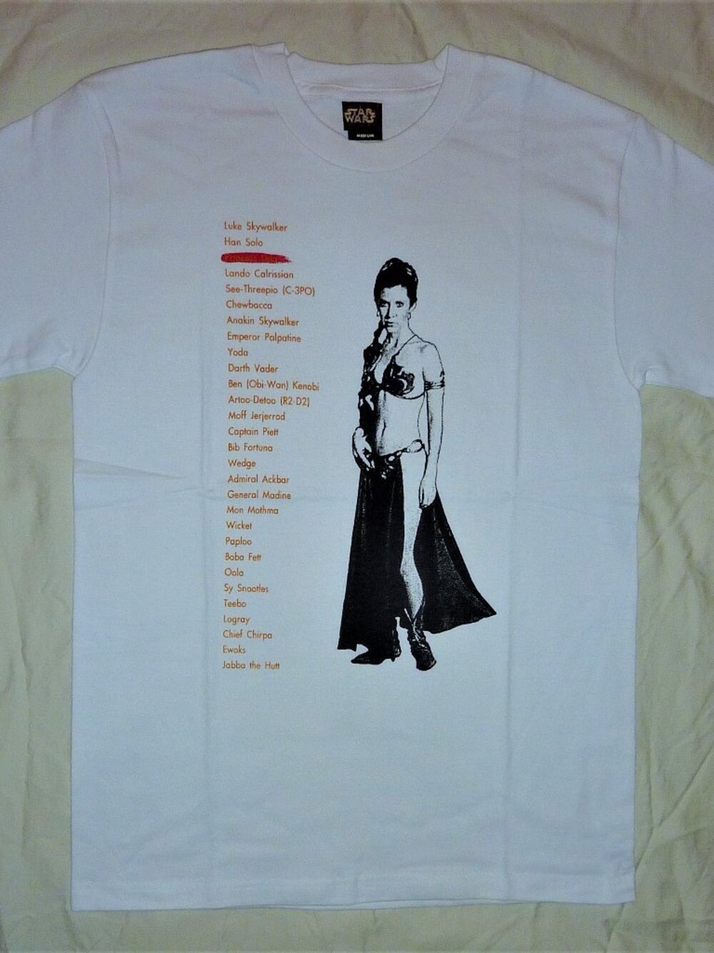 PRINCESS LEIA tee shirt WONDER WORKS Star Wars Japan Japanese NWT vintage